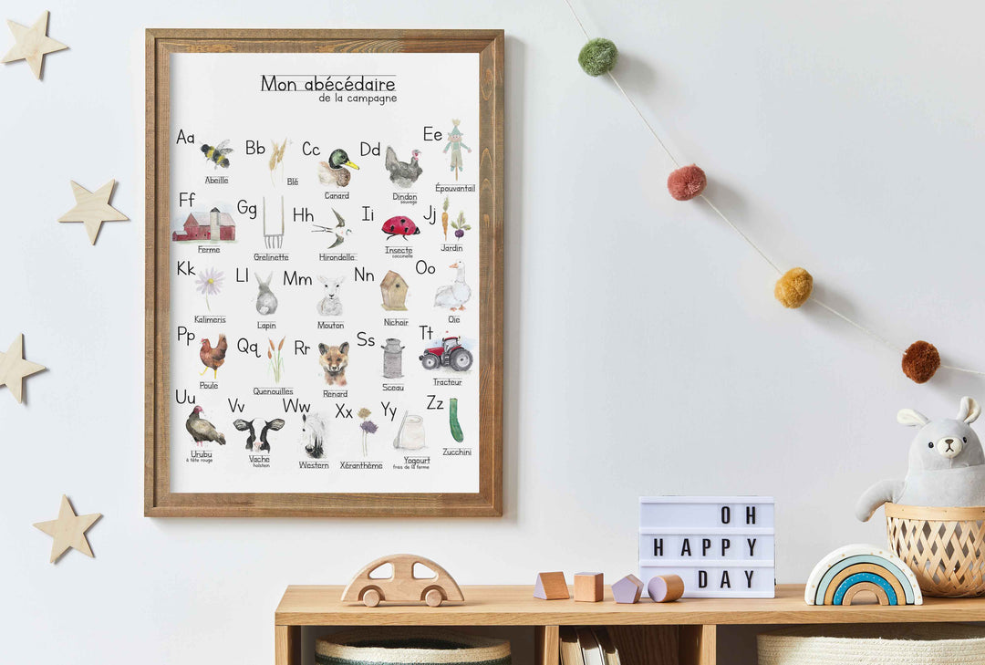 Affiche ludique: Abécédaire de la campagne