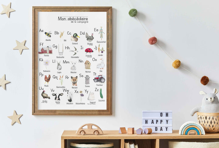 Affiche ludique: Abécédaire de la campagne
