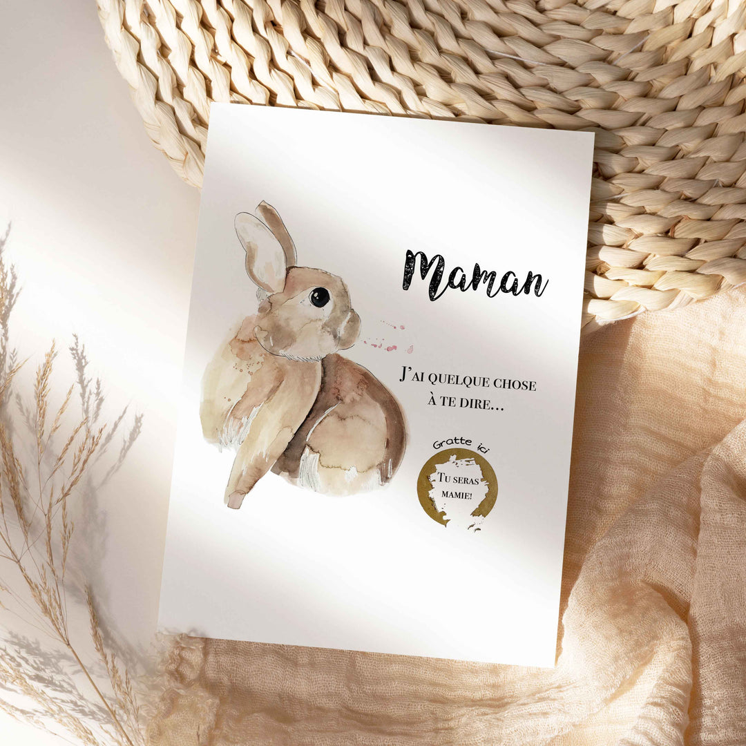 Carte à gratter - annonce de grossesse - version féminine