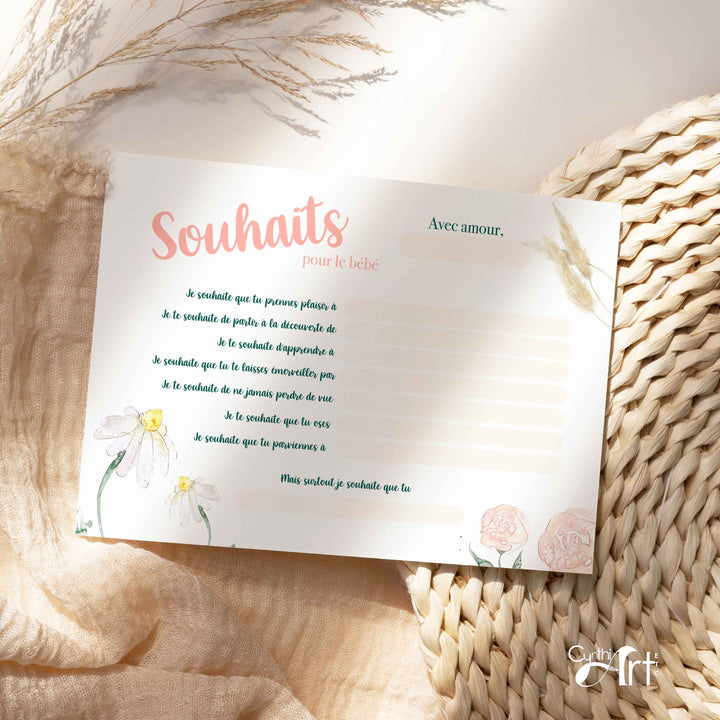 Duo : Cartons les prédictions et souhaits de bébé fleurs (version numérique seulement)