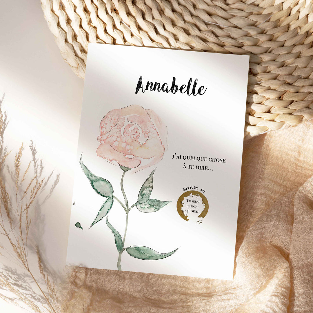 Carte à gratter - annonce de grossesse - version féminine