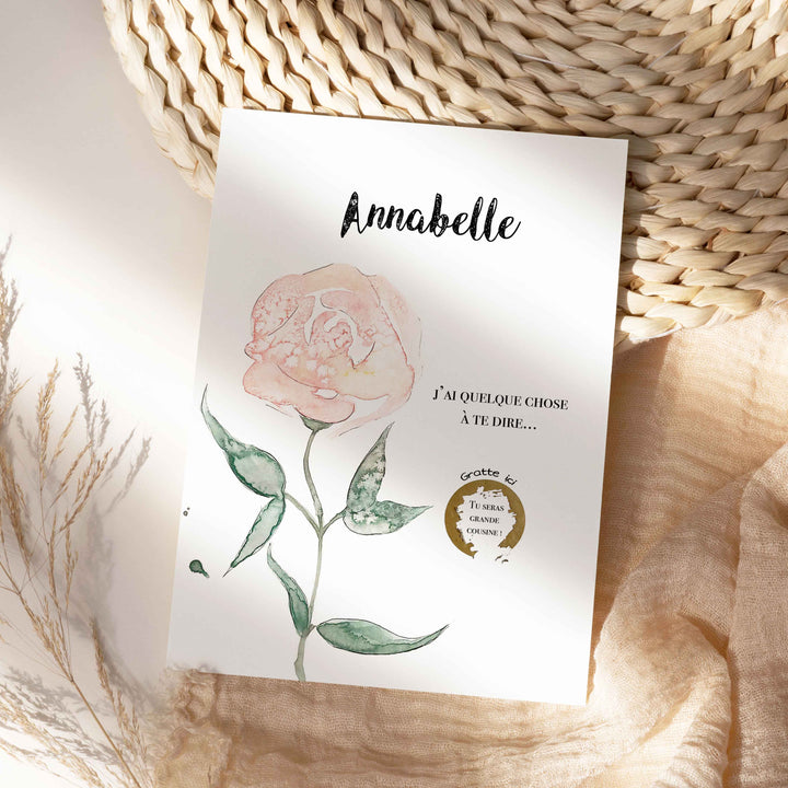 Carte à gratter - annonce de grossesse - version féminine