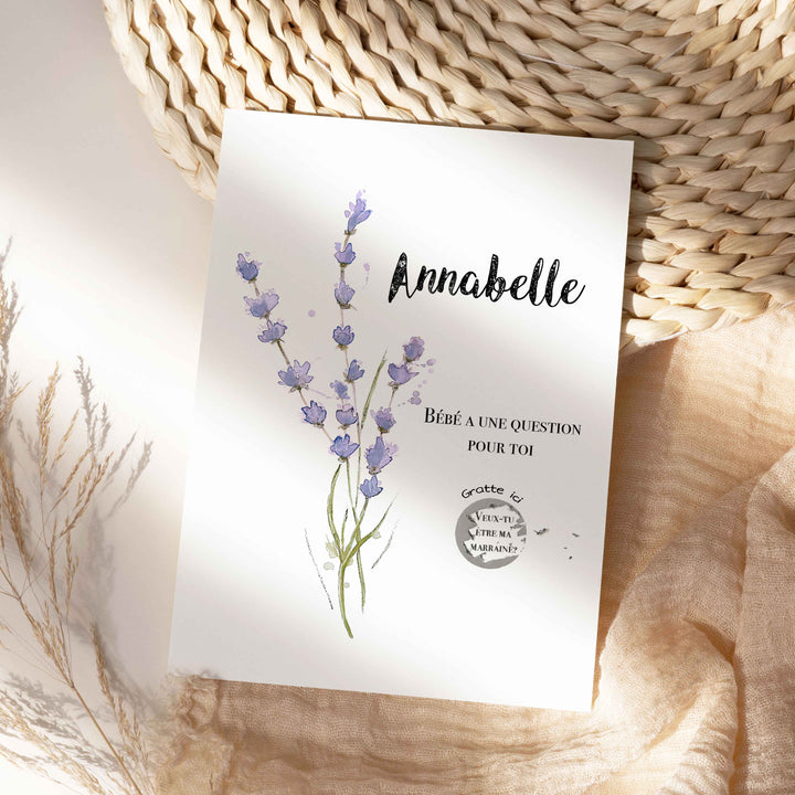 Carte à gratter personnalisable - Veux-tu être ma marraine?