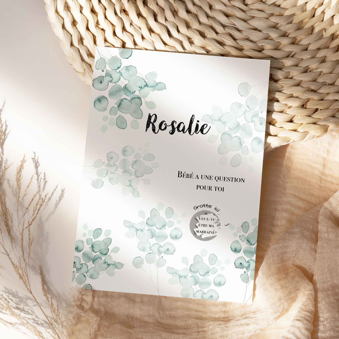 Carte à gratter personnalisable - Veux-tu être ma marraine?