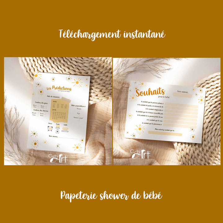 Duo : Cartons les prédictions et souhaits de bébé minis soleils (version numérique seulement)
