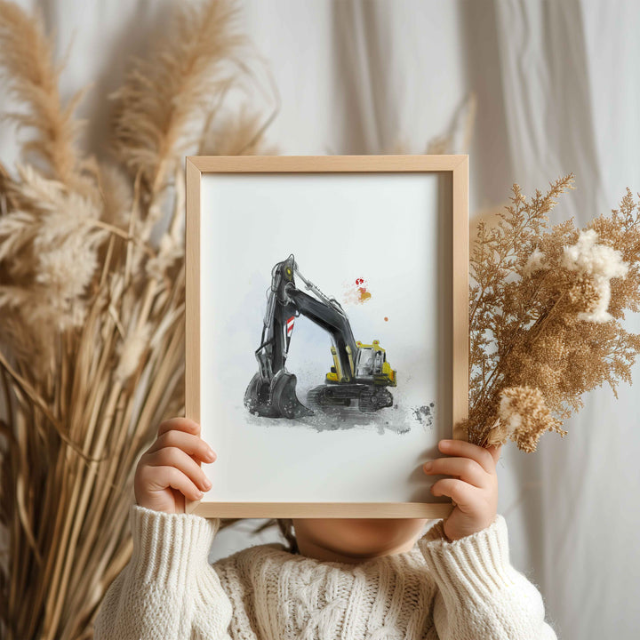 Illustration - véhicule - Camion de construction - Pelle mécanique