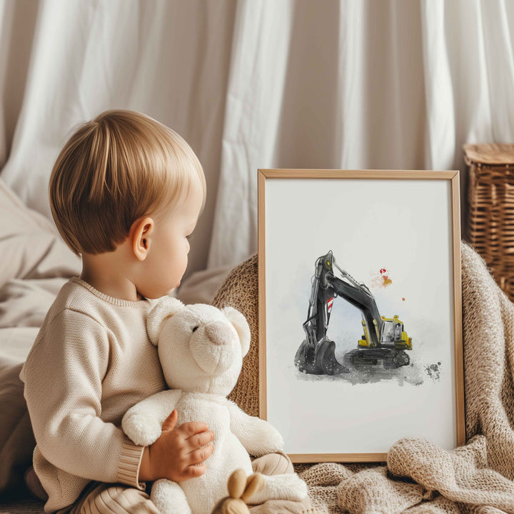 Illustration - véhicule - Camion de construction - Pelle mécanique