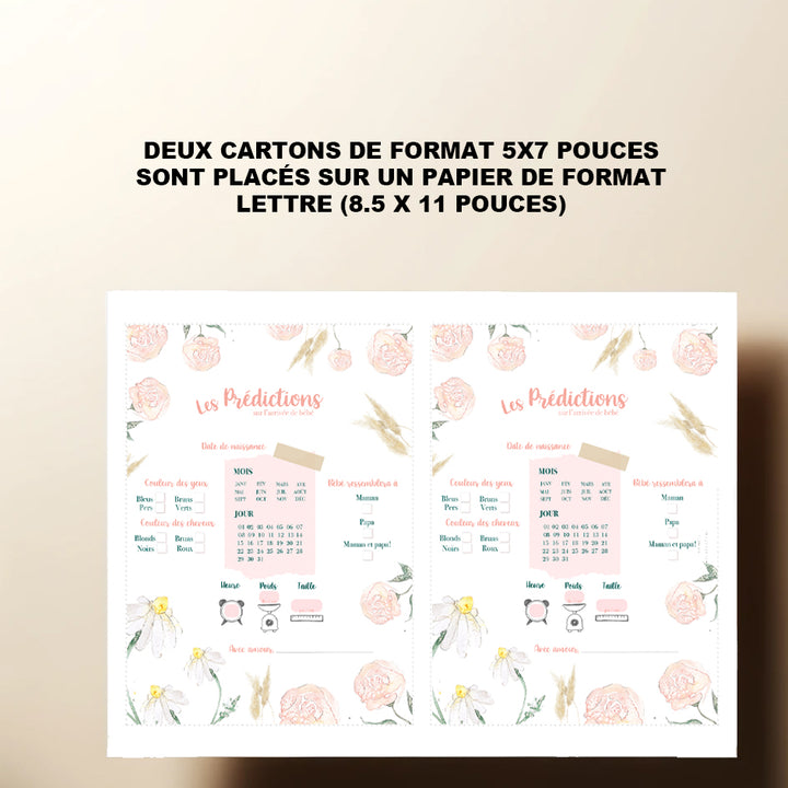 Duo : Cartons les prédictions et souhaits de bébé fleurs (version numérique seulement)