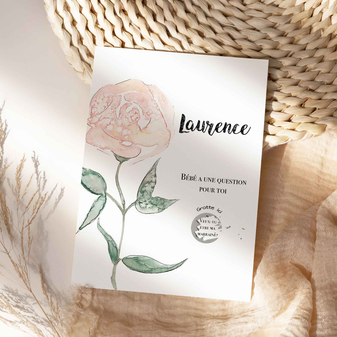 Carte à gratter personnalisable - Veux-tu être ma marraine?