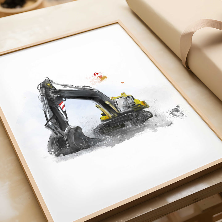 Illustration - véhicule - Camion de construction - Pelle mécanique