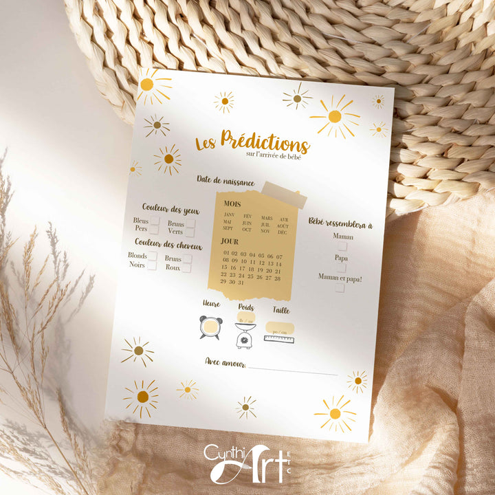 Duo : Cartons les prédictions et souhaits de bébé minis soleils (version numérique seulement)