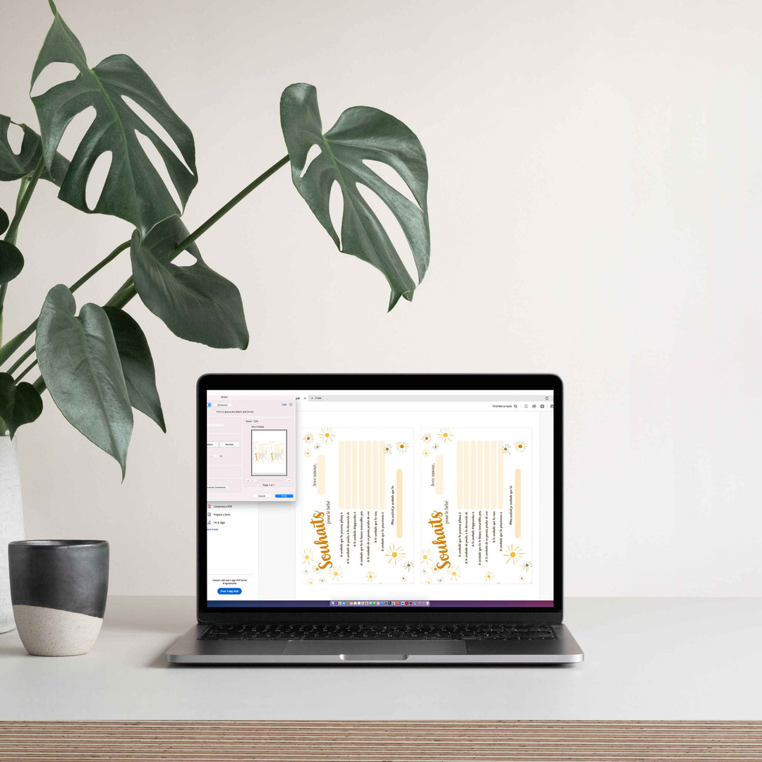 Duo : Cartons les prédictions et souhaits de bébé minis soleils (version numérique seulement)