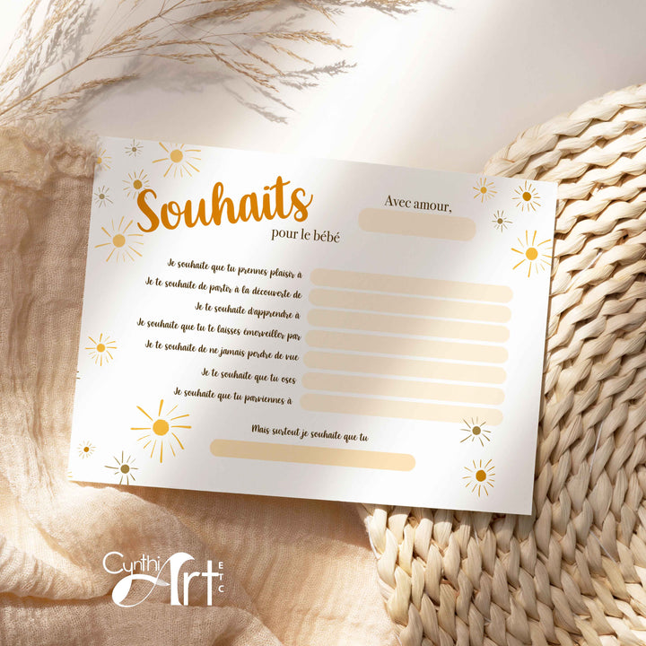 Duo : Cartons les prédictions et souhaits de bébé minis soleils (version numérique seulement)