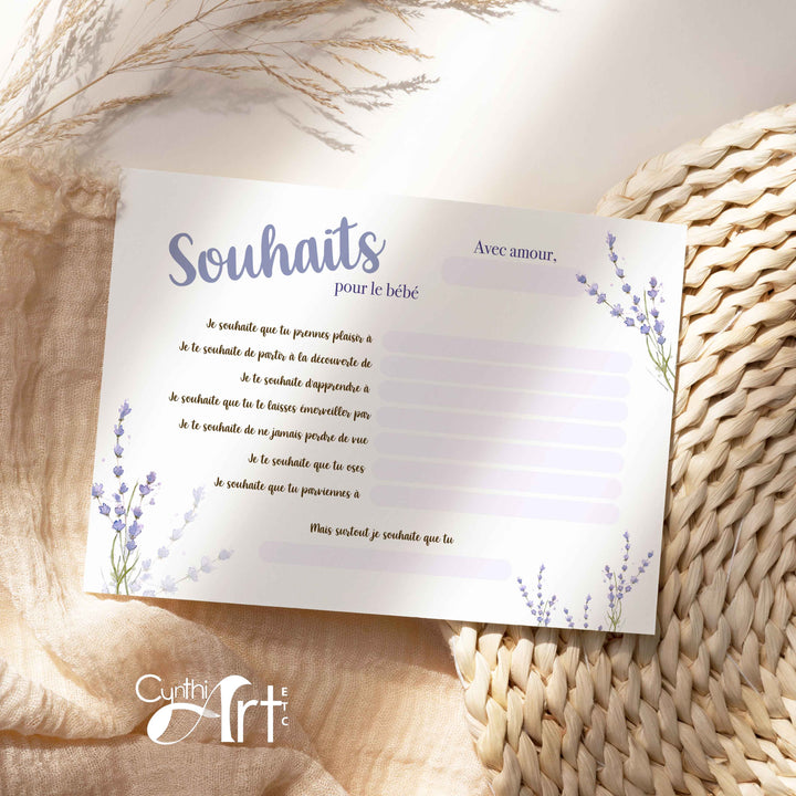 Duo : Cartons les prédictions et souhaits de bébé lavande (version numérique seulement)