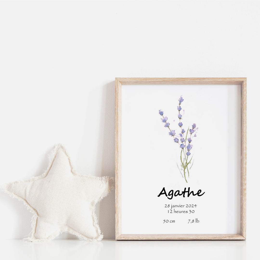 Affiche de naissance - Lavande