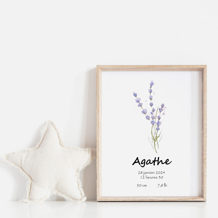Affiche de naissance - Lavande