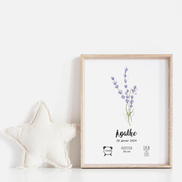 Affiche de naissance - Lavande