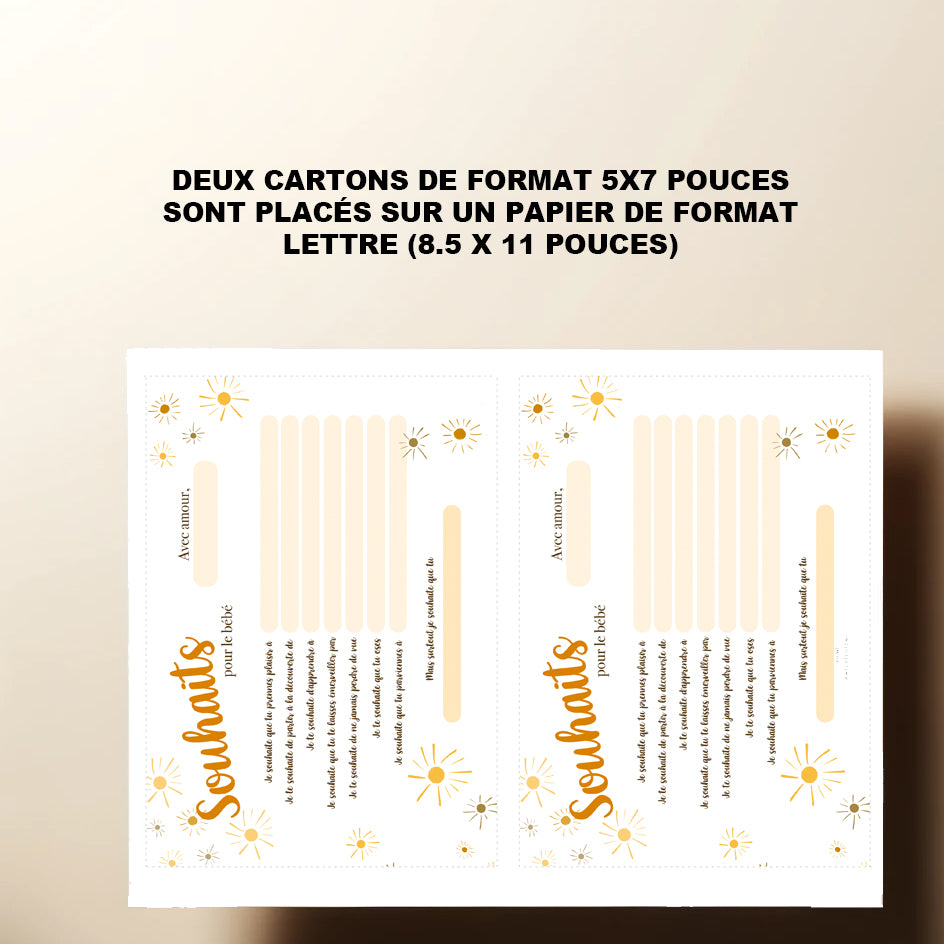 Duo : Cartons les prédictions et souhaits de bébé minis soleils (version numérique seulement)