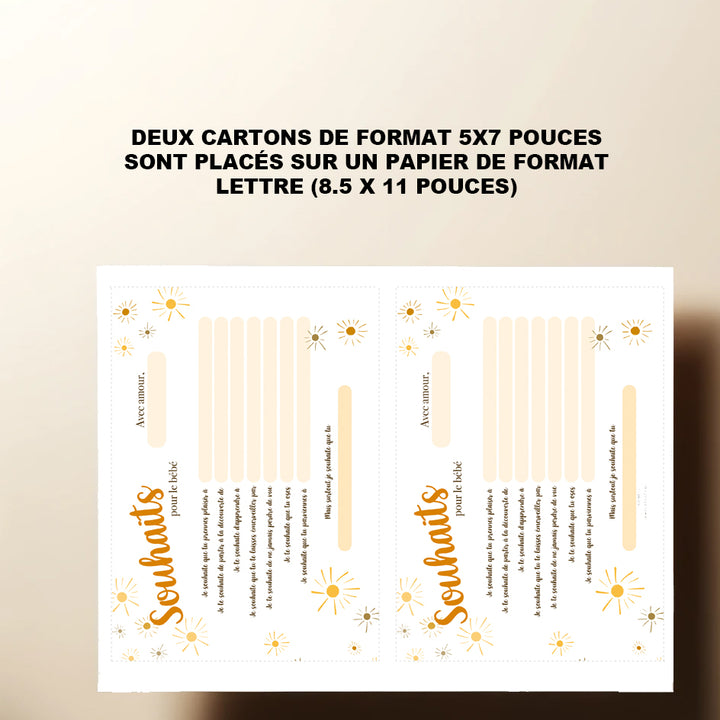 Duo : Cartons les prédictions et souhaits de bébé minis soleils (version numérique seulement)