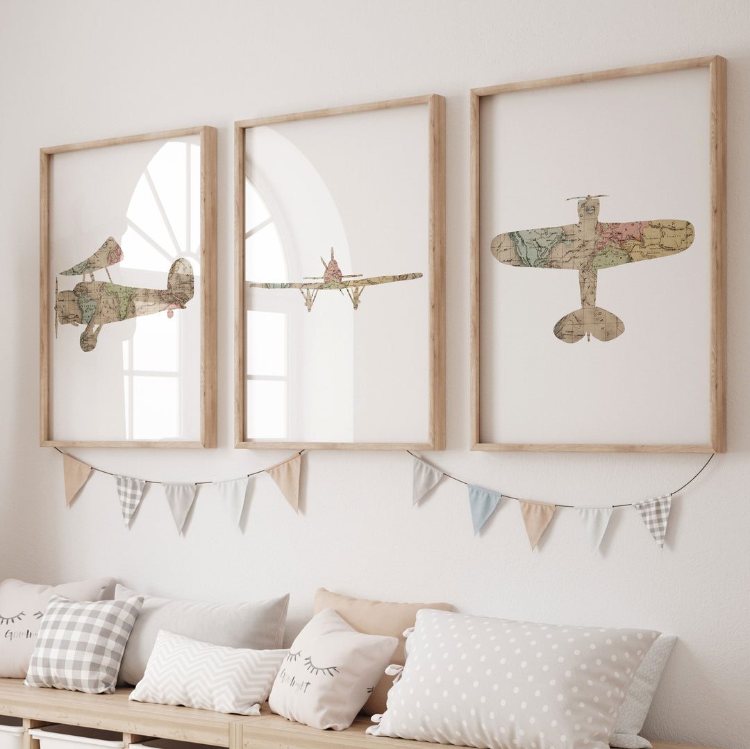 Ensemble d'affiches avion - Explorer le monde ancien