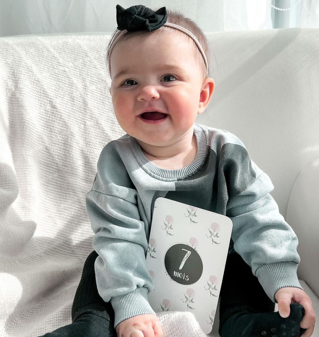 Cartes-étapes · bébé · Lapine et fleurs