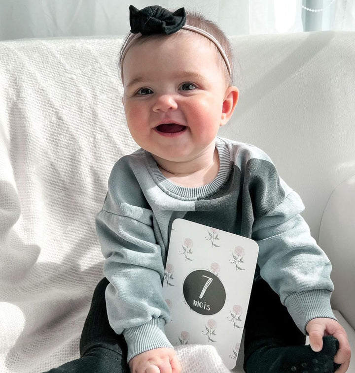 Cartes-étapes · bébé · Lapine et fleurs