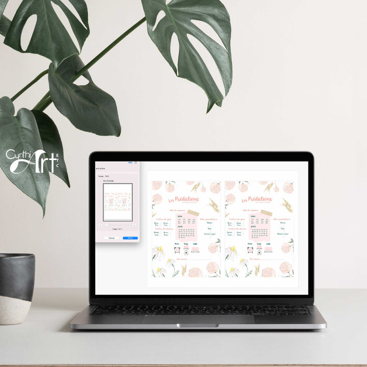 Duo : Cartons les prédictions et souhaits de bébé fleurs (version numérique seulement)