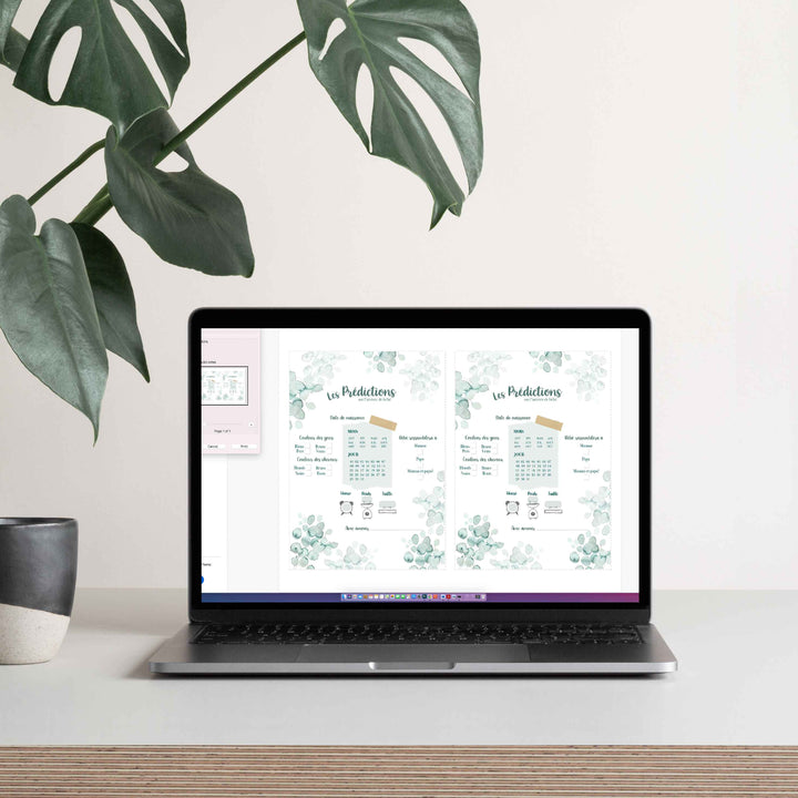 Duo : Cartons les prédictions et souhaits de bébé eucalyptus (version numérique seulement)