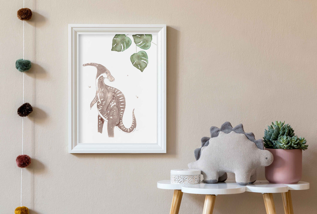 Illustration - Dinos - Parasaurolophus et monstera