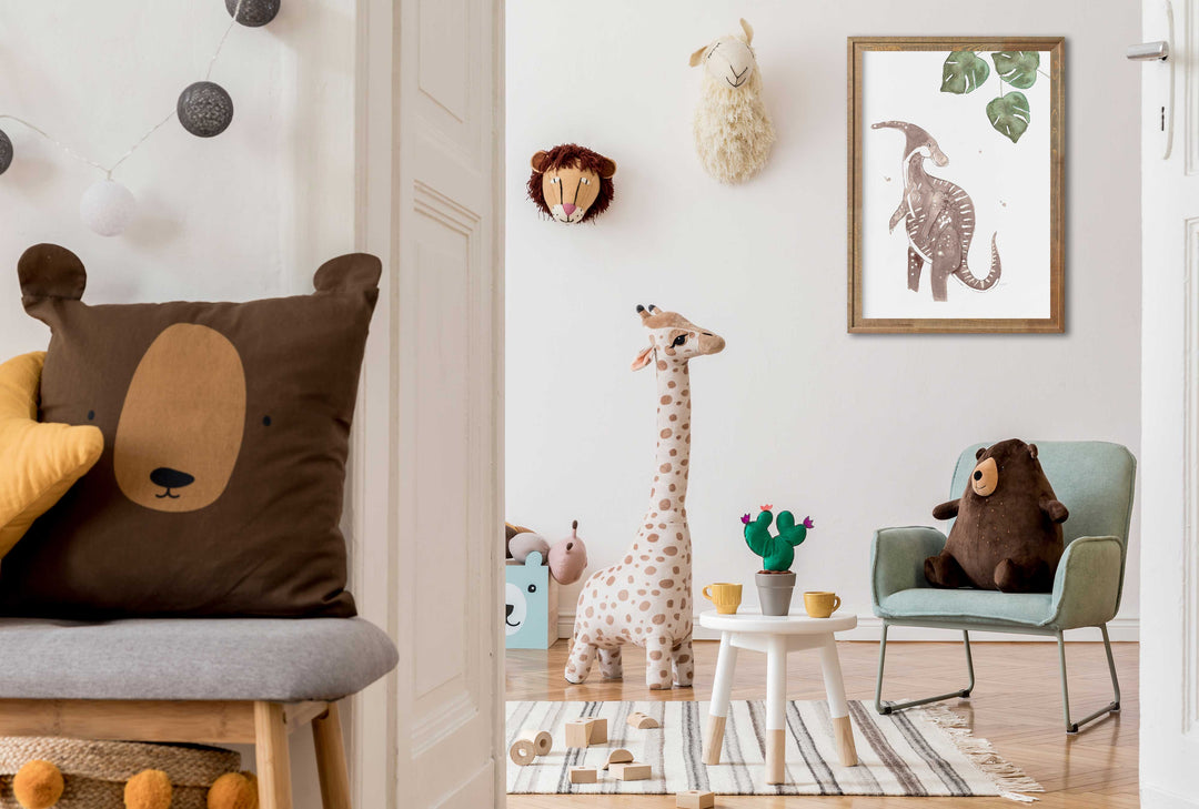 Illustration - Dinos - Parasaurolophus et monstera