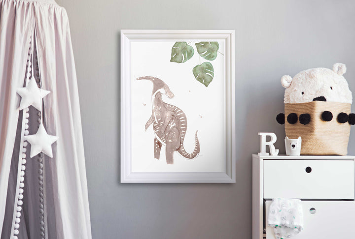 Illustration - Dinos - Parasaurolophus et monstera