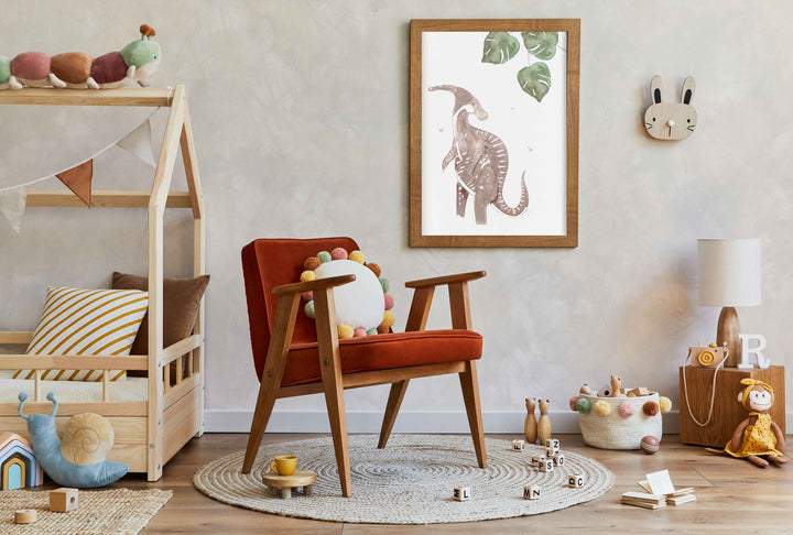 Illustration - Dinos - Parasaurolophus et monstera