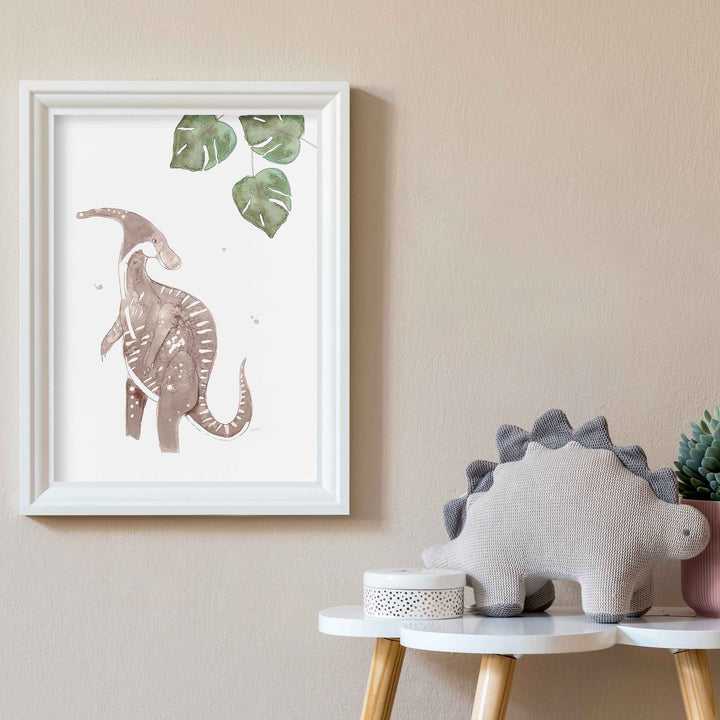 Illustration - Dinos - Parasaurolophus et monstera
