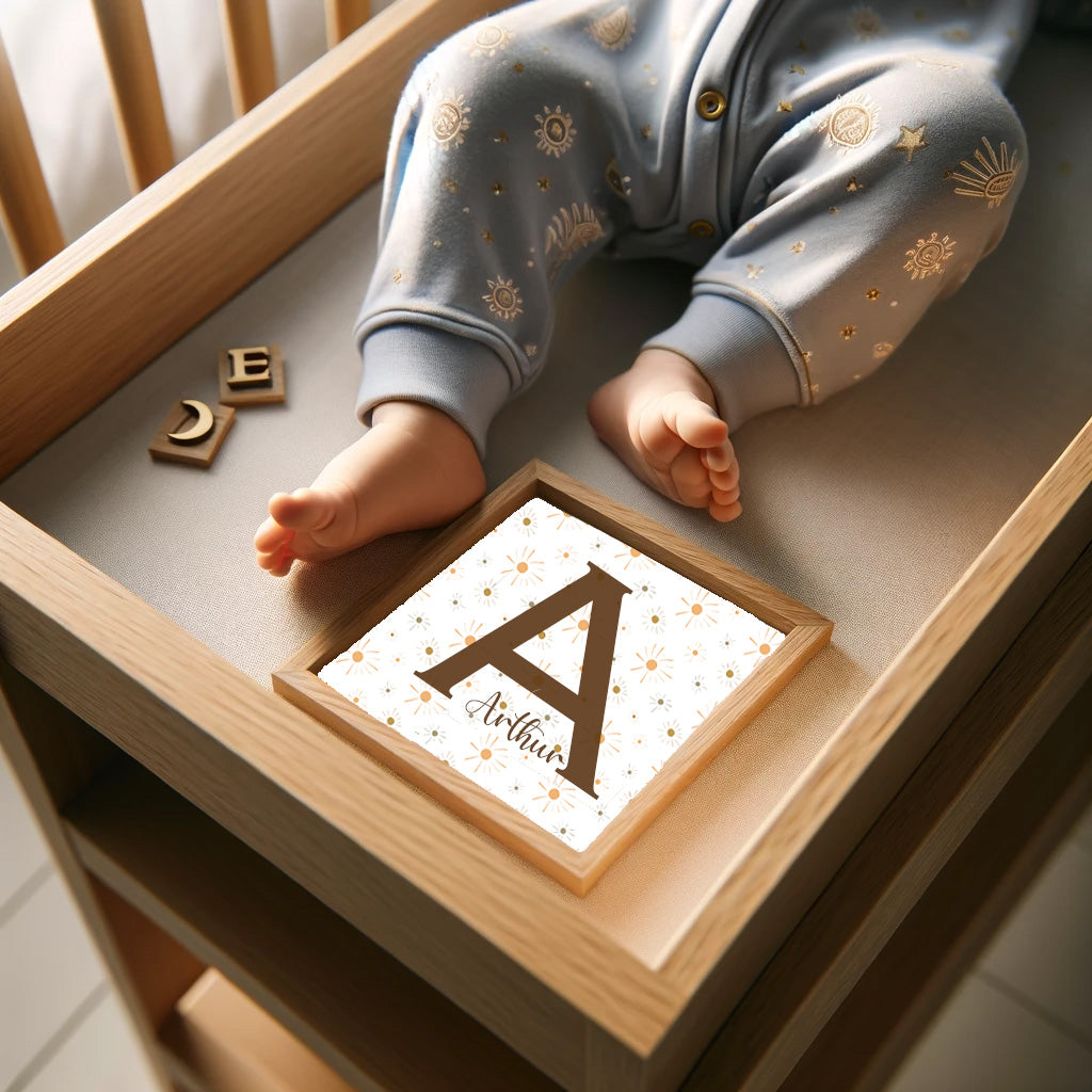 Affiche prénom et initiale - Minis soleils