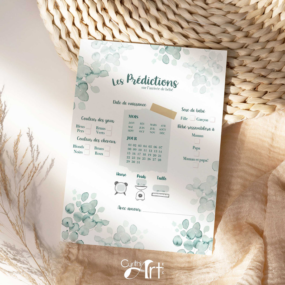 Duo : Cartons les prédictions et souhaits de bébé eucalyptus (version numérique seulement)