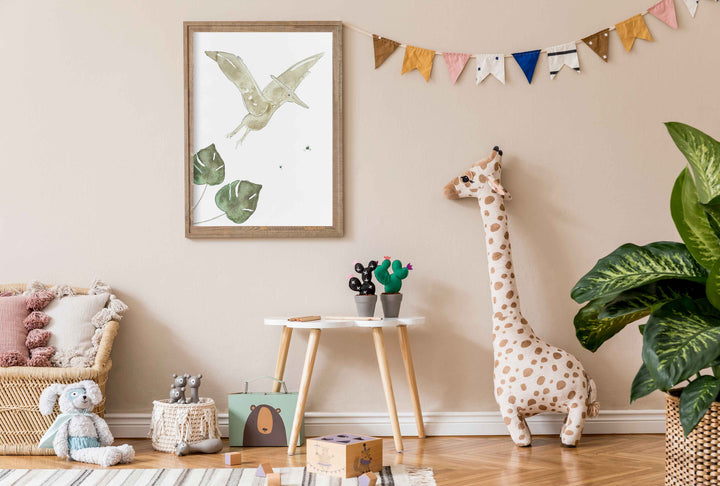 Ensemble d'illustrations dinosaures et monstera