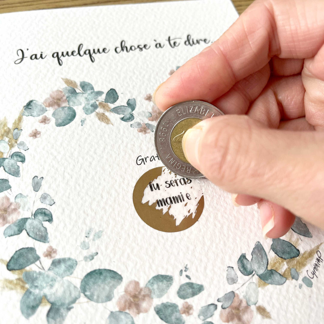 Carte à gratter personnalisable - annonce d'une grande nouvelle