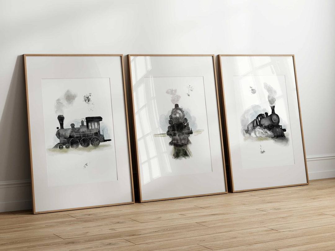 Ensemble affiches train vapeur  - Petit train va loin