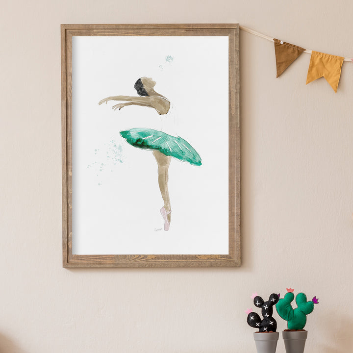 Illustration - Ballerine et son tutu vert