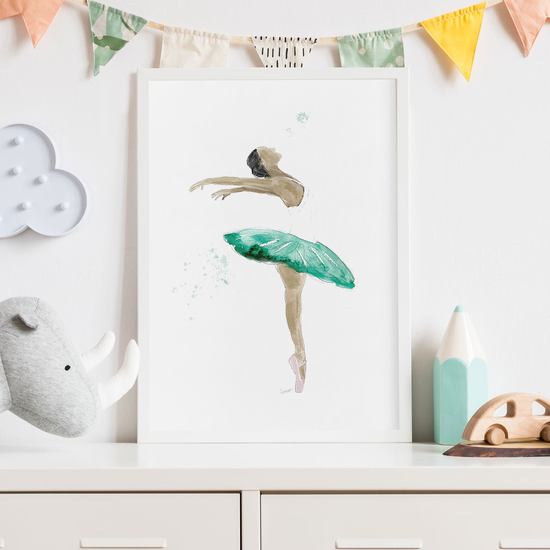 Illustration - Ballerine et son tutu vert