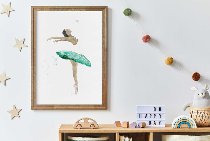 Illustration - Ballerine et son tutu vert