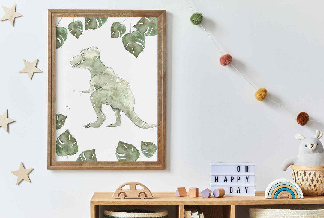 Illustration - Dinos - Tyrannosaure et monstera