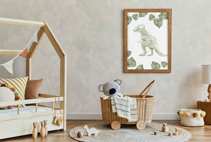 Illustration - Dinos - Tyrannosaure et monstera