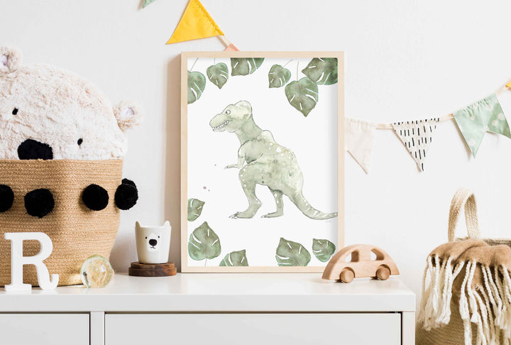 Illustration - Dinos - Tyrannosaure et monstera