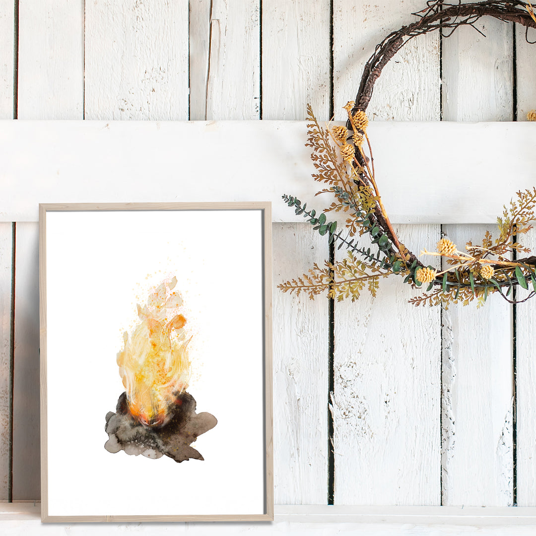 Illustration feu de bois