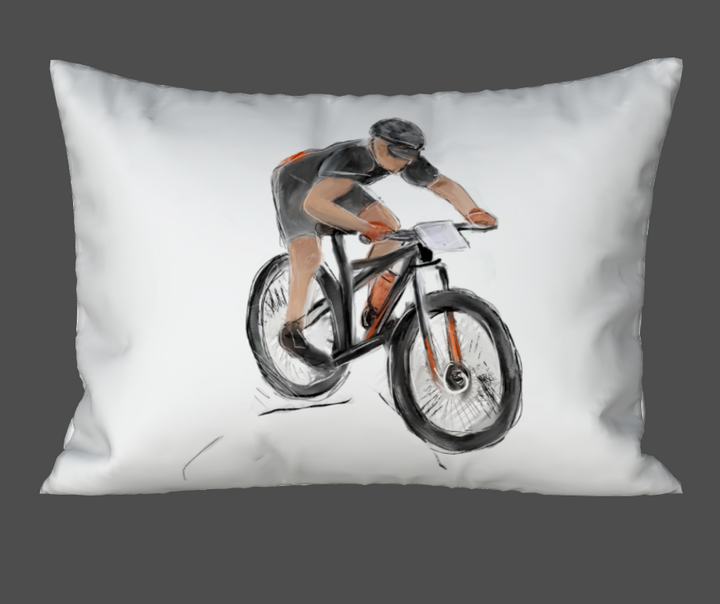 Housse de couette - vélo de montagne - naturel en satin de coton