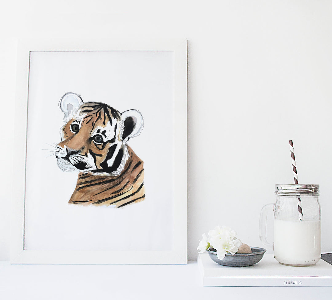 Illustration - Animaux de la savane - bébé tigre