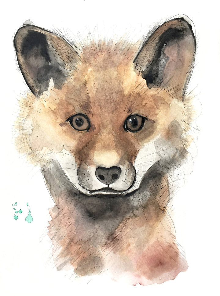 Affiche de naissance personnalisée renard visage