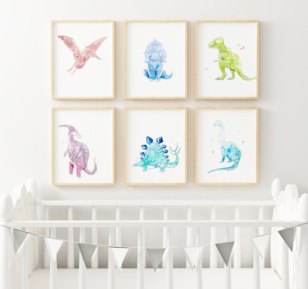 Ensemble d'illustration imprimées dinosaures