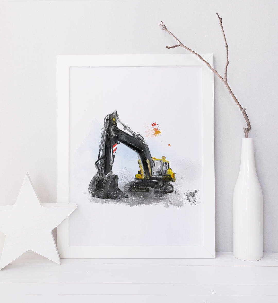 Illustration - véhicule - Camion de construction - Pelle mécanique